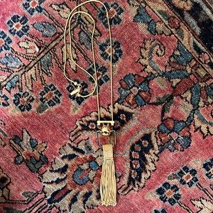Rachel Zoe Gold Statement Long Fringe Necklace